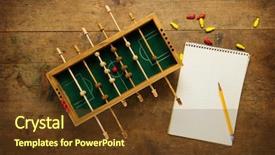  Presentation with soccer tactics - Cool new presentation theme with mini soccer game backdrop and a tawny brown colored foreground