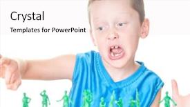  Presentation with soldiers - PPT theme enhanced with mini strategy - boy playing with toy soldiers background and a sky blue colored foreground