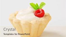  Presentation with rich - Theme having mini tart shell filled with rich white cream background and a lemonade colored foreground