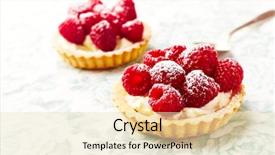  Presentation with dessert - Slide deck consisting of mini tarts with mascarpone cheese background and a soft green colored foreground