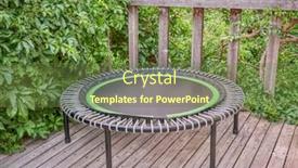  Presentation with fitness - PPT layouts having mini-trampoline-for-fitness-exercising background and a tawny brown colored foreground