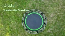  Presentation with fitness - Presentation theme having mini-trampoline-for-fitness-exercising background and a tawny brown colored foreground
