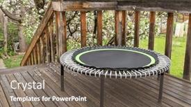  Presentation with springtime - PPT layouts consisting of mini-trampoline-for-fitness-exercising background and a gray colored foreground