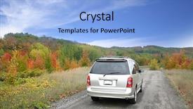  Presentation with rural road - Amazing presentation theme having mini van on a rural backdrop and a light blue colored foreground