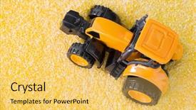  Presentation with grains - Colorful presentation theme enhanced with mini yellow tractor driving backdrop and a yellow colored foreground