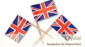  Presentation with british - PPT theme enhanced with miniature-british-flag-cocktail-sticks background and a cream colored foreground