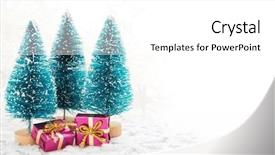  Presentation with gifs christmas - Theme consisting of miniature christmas tree and gifts background and a white colored foreground