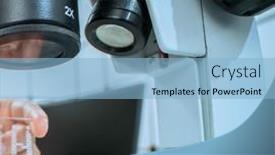  Presentation with microfluidic - Slide deck with miniature-device-lab-on-chip background and a light blue colored foreground