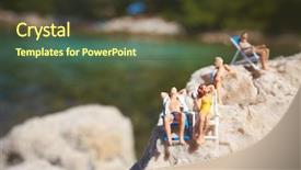  Presentation with costume - Beautiful presentation theme featuring miniature figurine an a beach backdrop and a tawny brown colored foreground