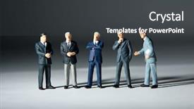  Presentation with successful - Cool new presentation with miniature figurines of successful business backdrop and a dark gray colored foreground