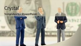  Presentation with successful - Presentation theme having miniature figurines of successful business background and a mint green colored foreground