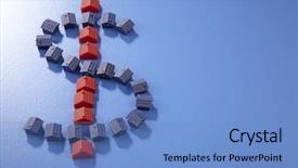  Presentation with house model software - PPT layouts having miniature model house arranged dollar background and a  colored foreground