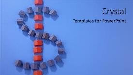  Presentation with dollar sign - PPT theme having miniature model house arranged dollar background and a  colored foreground