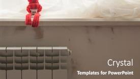  Presentation with house heating - Slide deck having miniature-model-house-with-knitted background and a gray colored foreground