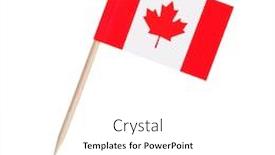  Presentation with pointer - Presentation theme having miniature-paper-flag-canada-isolated background and a white colored foreground