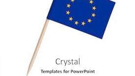  Presentation with european union - PPT theme having miniature-paper-flag-european-union background and a white colored foreground