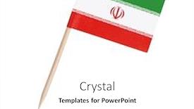  Presentation with iran flag - Cool new presentation theme with miniature-paper-flag-iran-isolated backdrop and a white colored foreground