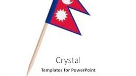 Presentation with nepal flag - Presentation theme consisting of miniature-paper-flag-nepal-isolated background and a white colored foreground