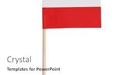  Presentation with poland - Slide deck with miniature-paper-flag-poland-isolated background and a white colored foreground