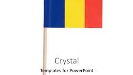  Presentation with romania - Slides consisting of miniature-paper-flag-romania-isolated background and a white colored foreground