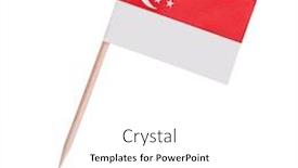  Presentation with singapore - Slide deck with miniature-paper-flag-singapore-isolated background and a white colored foreground