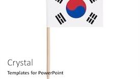  Presentation with korea flag - Colorful presentation theme enhanced with miniature-paper-flag-south-korea backdrop and a white colored foreground