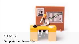  Presentation with telephone - Cool new slide deck with miniature-people-businessman-holding-telephone backdrop and a white colored foreground