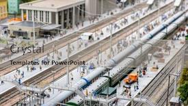  Presentation with train railway - Audience pleasing slide deck consisting of miniature-railway-the-platform backdrop and a light gray colored foreground