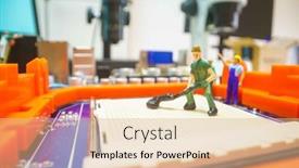  Presentation with repair - Theme with miniature-repair-man-on-mainboard background and a coral colored foreground