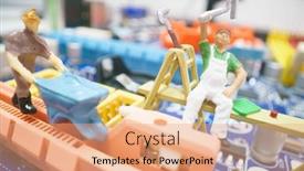  Presentation with cpu - Theme featuring miniature-repair-man-on-mainboard background and a coral colored foreground