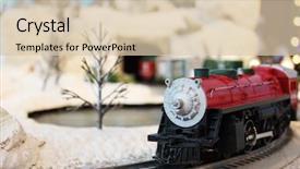  Presentation with village - Beautiful PPT layouts featuring miniature train in santa's village backdrop and a lemonade colored foreground