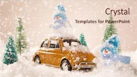  Presentation with spruce - Amazing PPT theme having miniature yellow car with spruce backdrop and a lemonade colored foreground