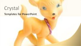  Presentation with toy - Colorful presentation theme enhanced with miniature yellow toy fawn backdrop and a blonde colored foreground