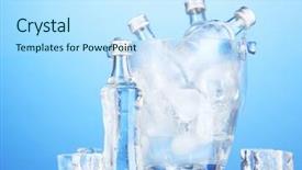  Presentation with vodka - Cool new slide deck with minibar bottles in bucket backdrop and a sky blue colored foreground