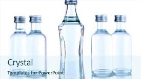  Presentation with bottles - Presentation design having minibar bottles isolated on white background and a cool aqua colored foreground