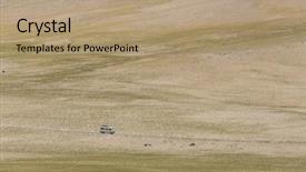  Presentation with ladakh - Slide set with minibus driving through endless plains background and a coral colored foreground