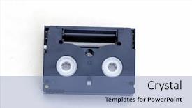  Presentation with tape - Beautiful theme featuring minidv-tape-isolated-against backdrop and a light blue colored foreground