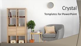  Presentation with elegant - Beautiful PPT layouts featuring minimal - elegant living room interior backdrop and a white colored foreground