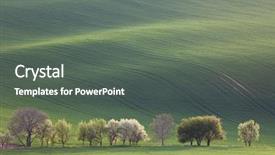  Presentation with rolling hills - Slide set with minimal - green and blossom trees overlooking background and a dark gray colored foreground