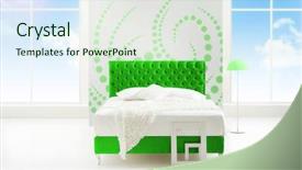  Presentation with minimal - Slide set having minimal bedroom with view background and a sky blue colored foreground