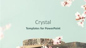  Presentation with cherry blossom - Presentation featuring minimal-modern-product-display background and a sky blue colored foreground
