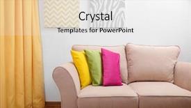  Presentation with light up - Presentation enhanced with minimalism paint - couch with pillows in light background and a white colored foreground