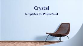  Presentation with wall paint - Slides with minimalism paint - empty room with wicker chair background and a sky blue colored foreground