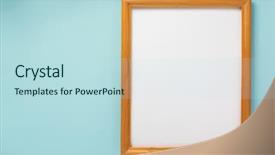  Presentation with antique picture frame - PPT layouts consisting of minimalism paint - photo picture frame at abstract background and a sky blue colored foreground