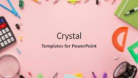  Presentation with accessories - Theme featuring minimalism paint - school accessories at abstract background background and a lemonade colored foreground