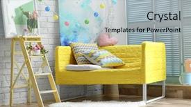  Presentation with evolution living beings - Cool new slide deck with minimalism paint - stylish living room backdrop and a light blue colored foreground