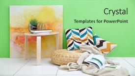  Presentation with green color maths - Amazing PPT layouts having minimalism paint - table and wicker cushion backdrop and a mint green colored foreground