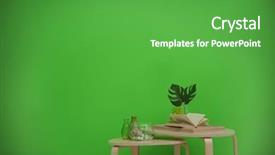  Presentation with smart home automation engineering - Slide deck having minimalism paint - tables with home decor background and a shamrock green colored foreground