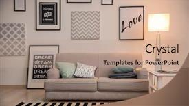  Presentation with hyper operation room - Beautiful presentation design featuring minimalism picture - interior of living room backdrop and a coral colored foreground