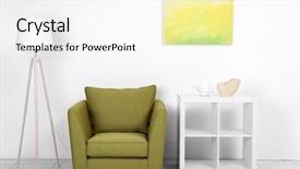  Presentation with interior design yellow and green - PPT layouts featuring minimalism picture - living room interior with green background and a  colored foreground